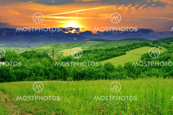 Sunset in the mountains