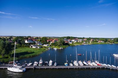 Harbor of Breege on Ruegen Island at Baltic Sea