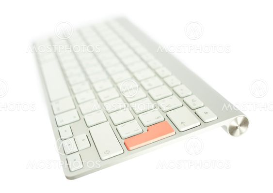 Tastatur med rød knap