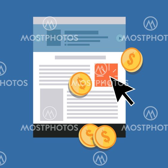 Pay Per Click concept. Flat design stylish.