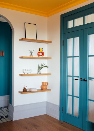 Close-up details of a stylish home interior. Wooden...