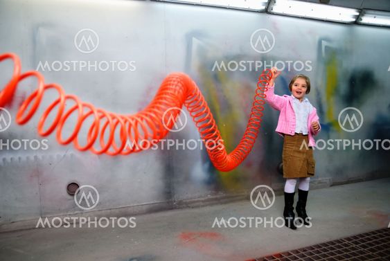 Cute little girl having fun