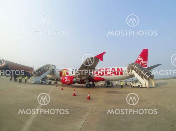 Commercial plane on the tarmac