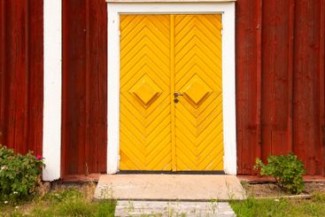 Detail of a Door in old d wooden hose