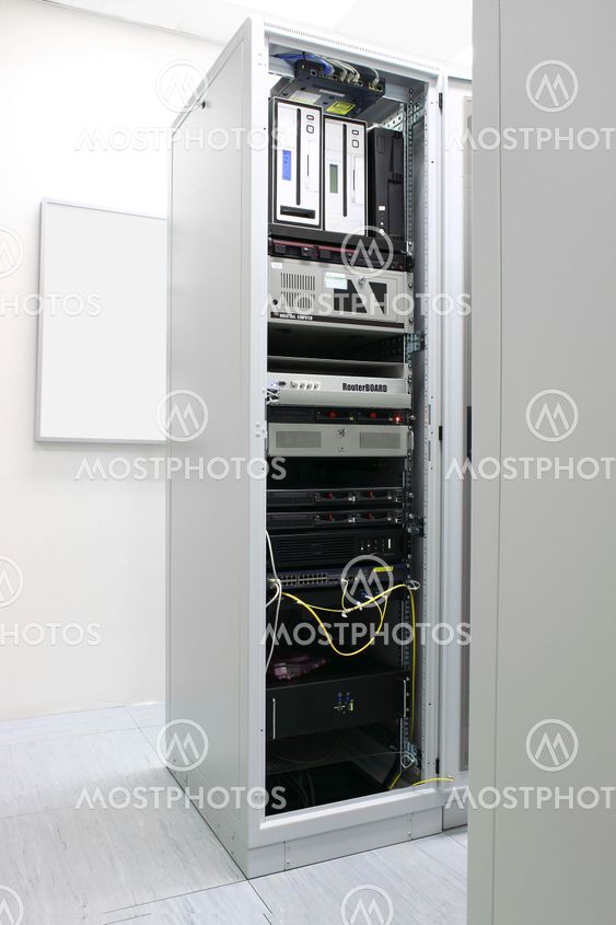 Rack with network ...
