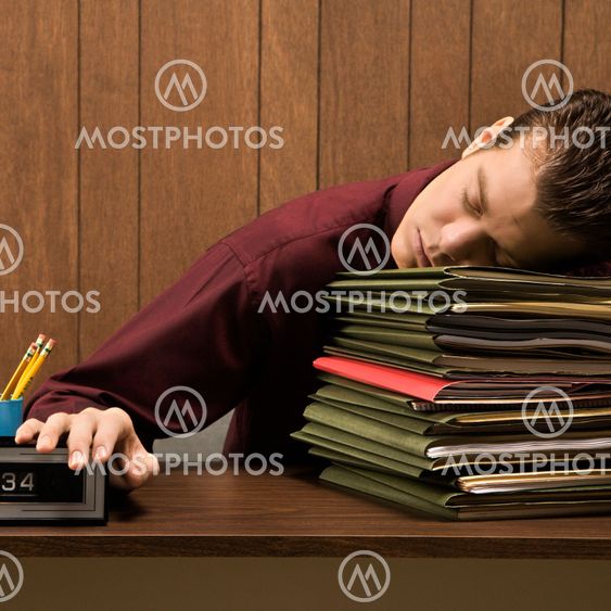 Businessman sleeping.