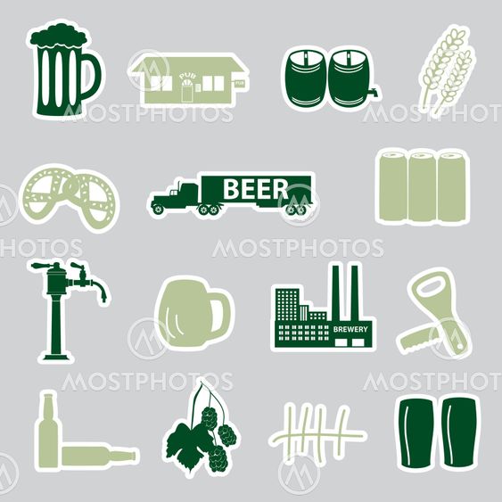 beer stickers set eps10