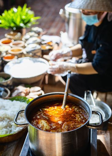 Traditional Vietnamese food preparation