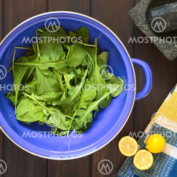 Rucola in Strainer