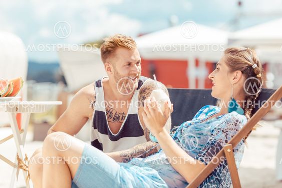 Young couple at beach