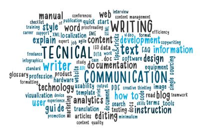 Technical writing word cloud.
