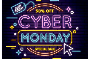 Neon cyber monday concept
