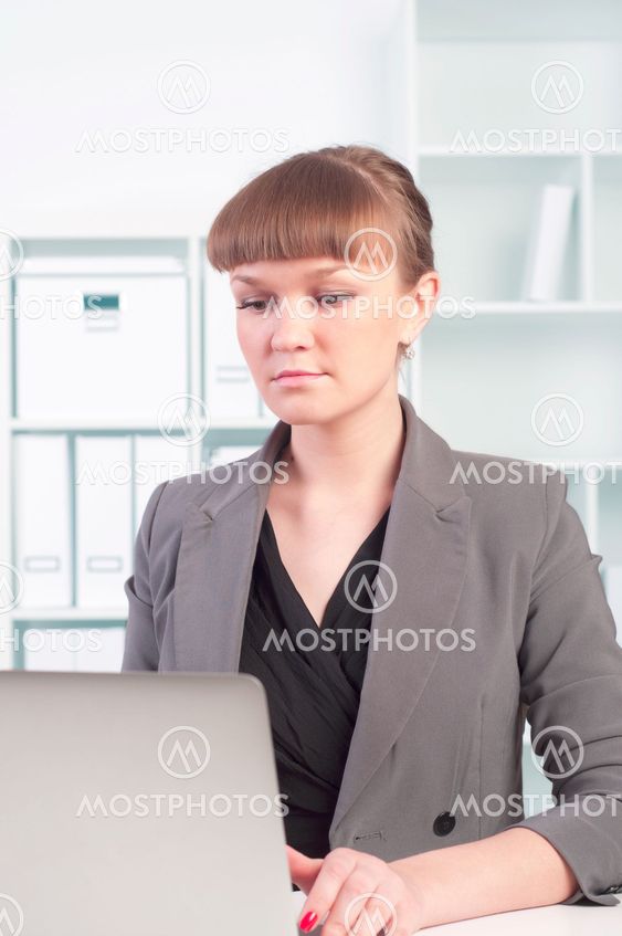 woman works in the office