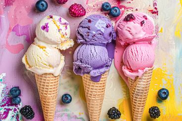 Ice cream colourful summer treat, sweet dessert in...