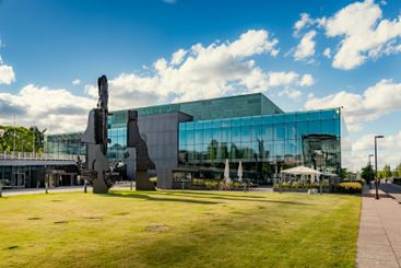 Building under clouds in Helsinki, Finland
