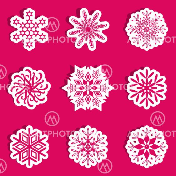 Snowflakes with shadow