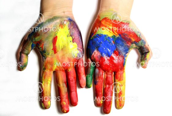 Vivid colored hands
