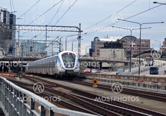Stockholm SL-train departs from the Station