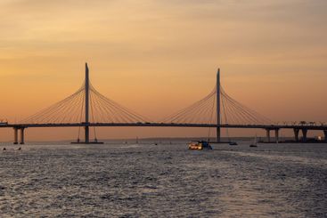 Small cable-stayed bridge of the Western high-speed...