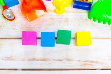 variety of toys and childhood items