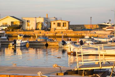 Sunset view of the port of Sozopol, Bulgaria