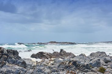 Rocks, water and holiday in nature, scenery and location...