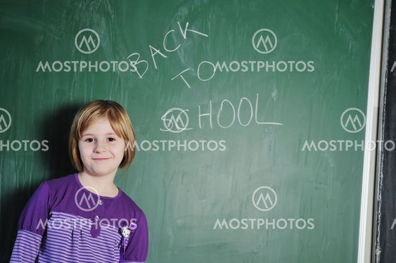 happy young school girl portrait