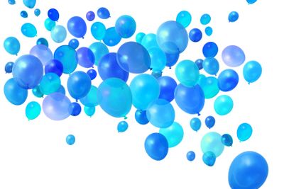 Blue balloons flying