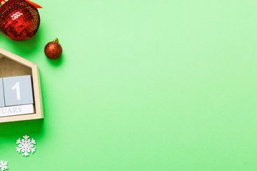 Christmas calendar 1 january. Christmas gift, fir...