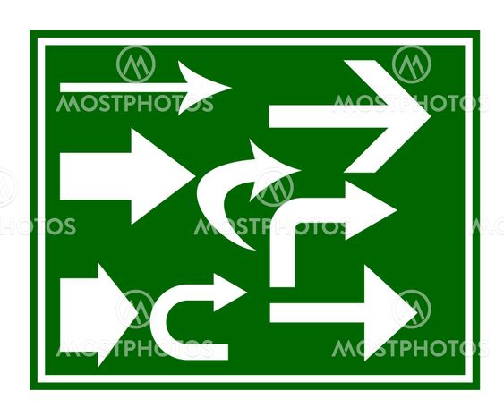 Road traffic arrow signs