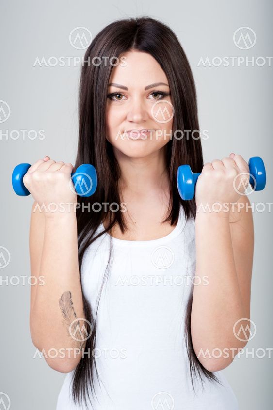 The girl goes in for sports