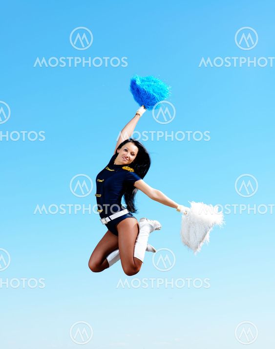 cheerleader girl jumping