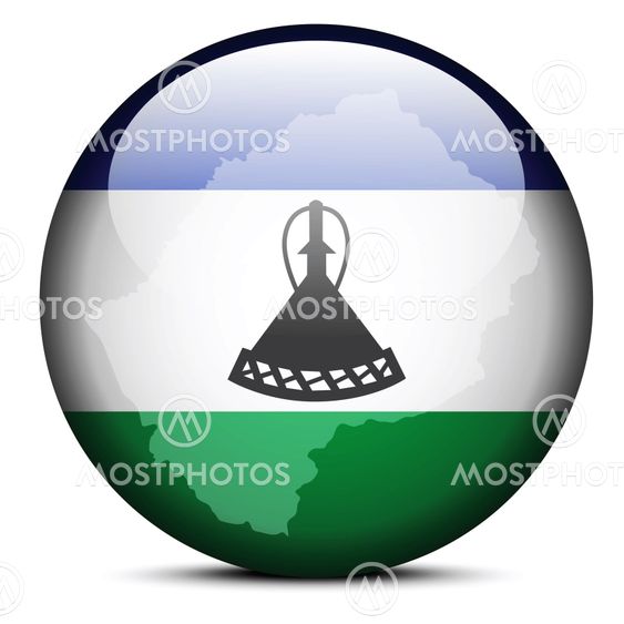 Map on flag button of Lesotho