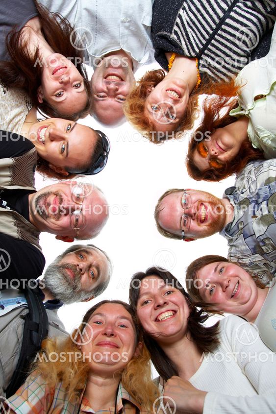 Happy team. Isolated.