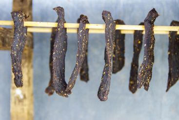 Preparing of South African dried meat or biltong