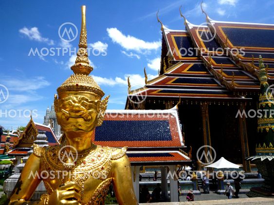 Gold Statue at the Grand Temple, Bangkok, Thailand