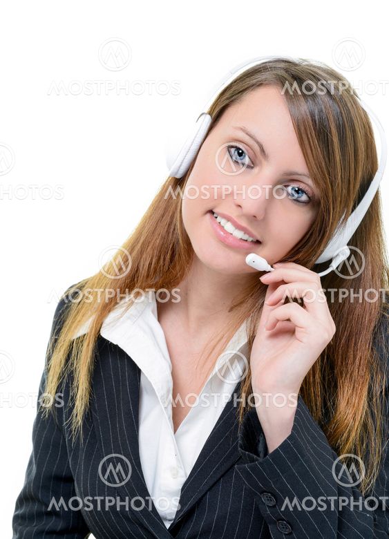 smiling attractive help desk agent