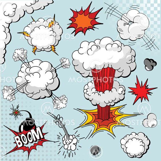 Comic book explosion elements
