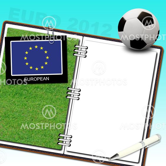 Soccer ball euro with european flag