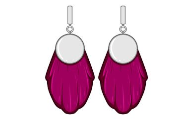 statement tassel earrings cartoon vector illustration