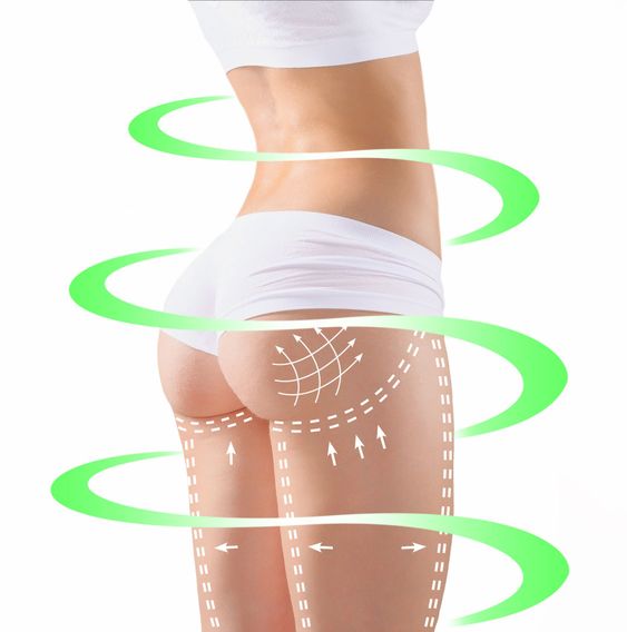 Marks on the women's buttocks, waist and legs before...