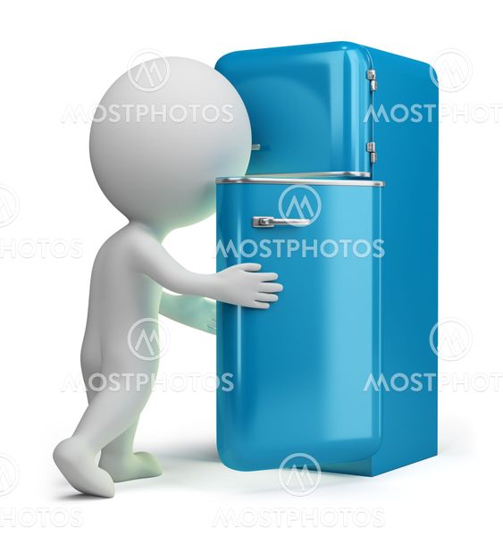 3d small people - retro fridge