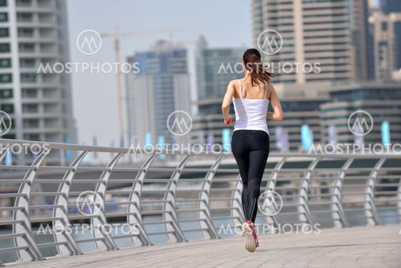 woman jogging at morning