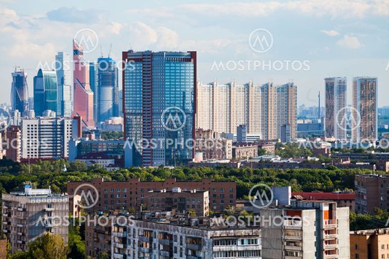 residential and business areas in Moscow