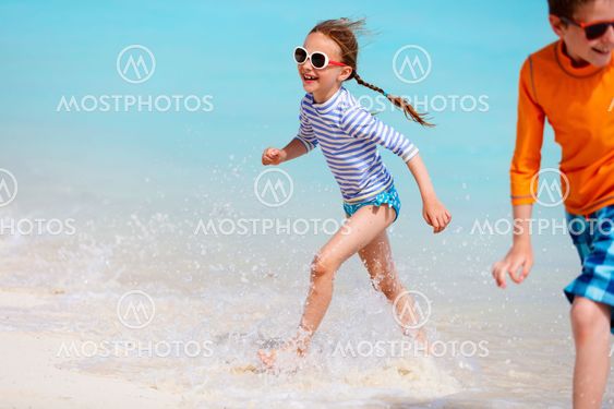 Kids having fun at beach