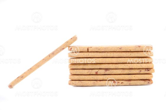 Sticks of biscuit with filling.