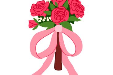 groom bouquet wedding cartoon vector illustration