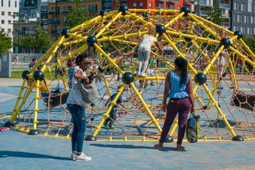 Playground in western harbor in Malmo, Sweden