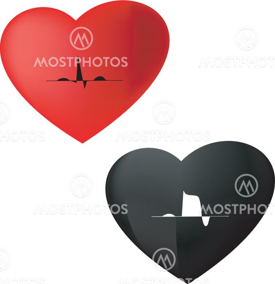 ECG Icon normal & cardiac infarction