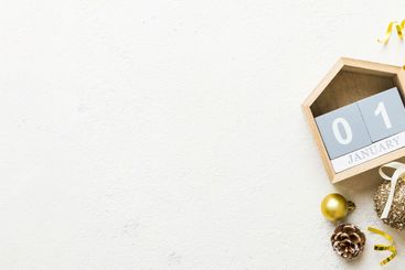 Christmas calendar 1 january. Christmas gift, fir...